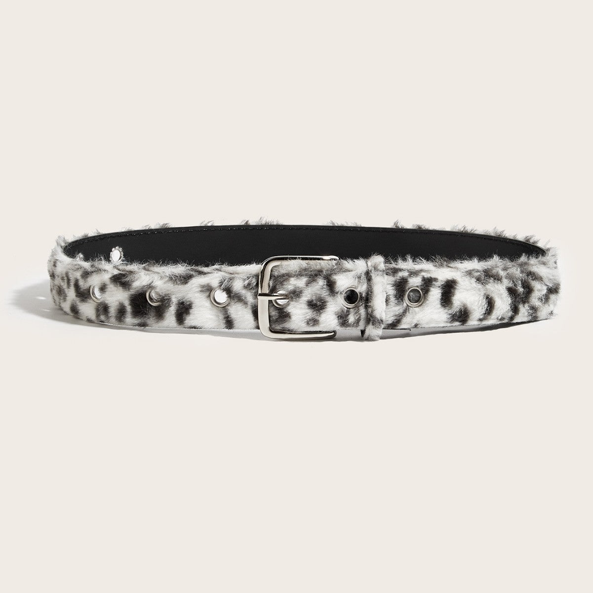Leopard-print plush belt is a versatile, wide and comfortable furry belt