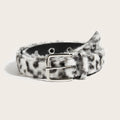 Leopard-print plush belt is a versatile, wide and comfortable furry belt